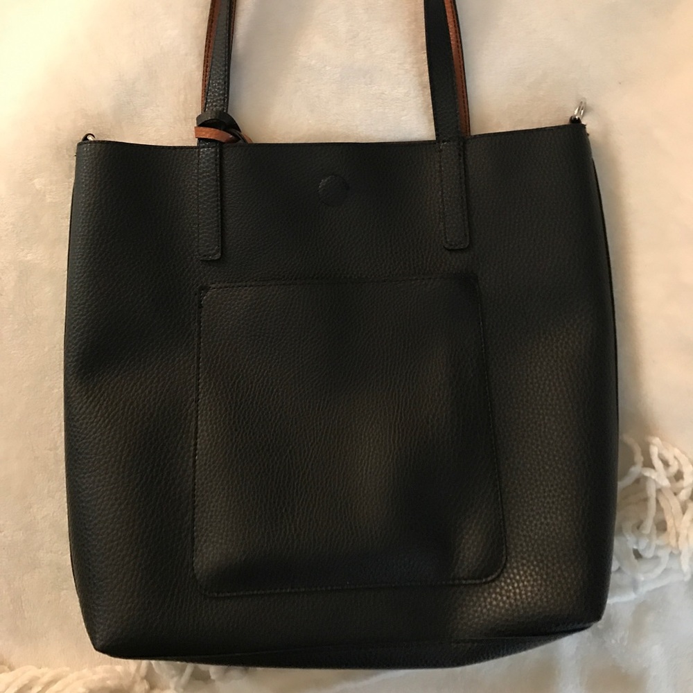 Reversible Faux Leather Tote
